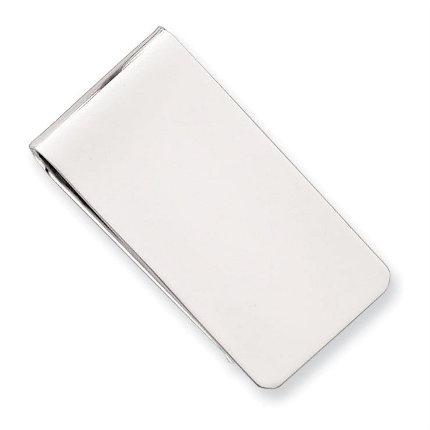 Rhodium-plated Kelly Waters Polished Rectangle Money Clip QGL8739