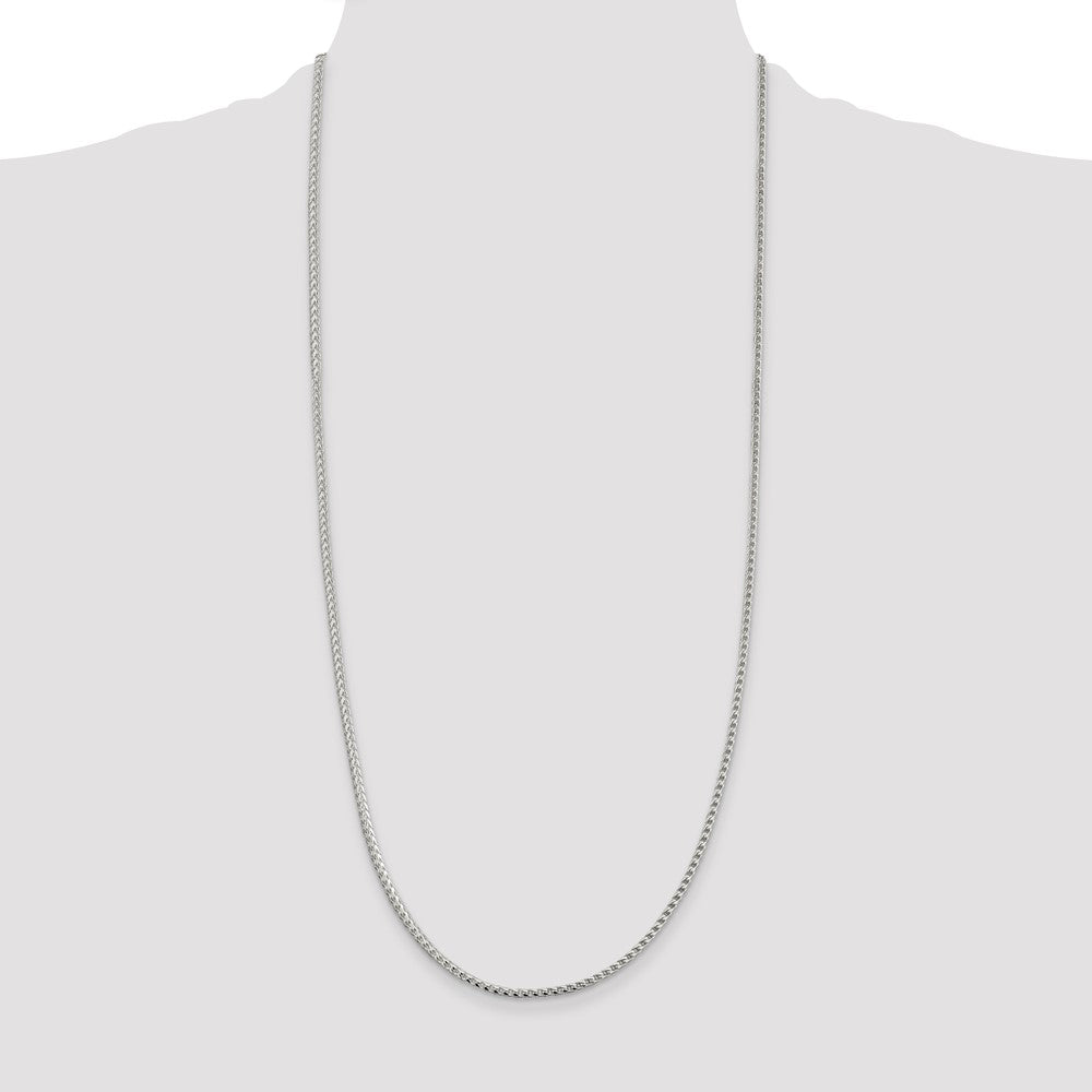 Sterling Silver 2.55mm D/C Square Franco Chain 30 Inches