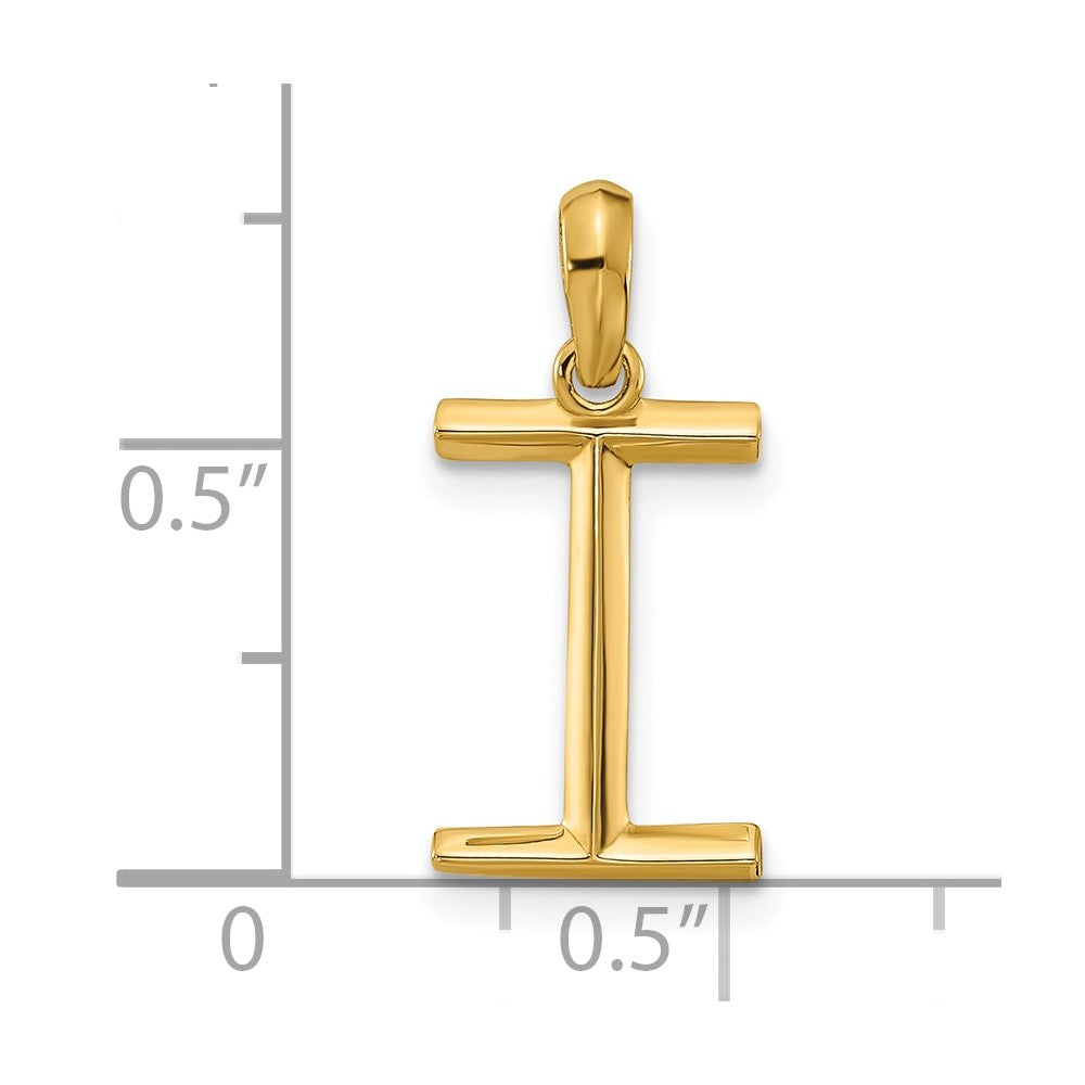 14k Yellow Gold Fancy Letter I