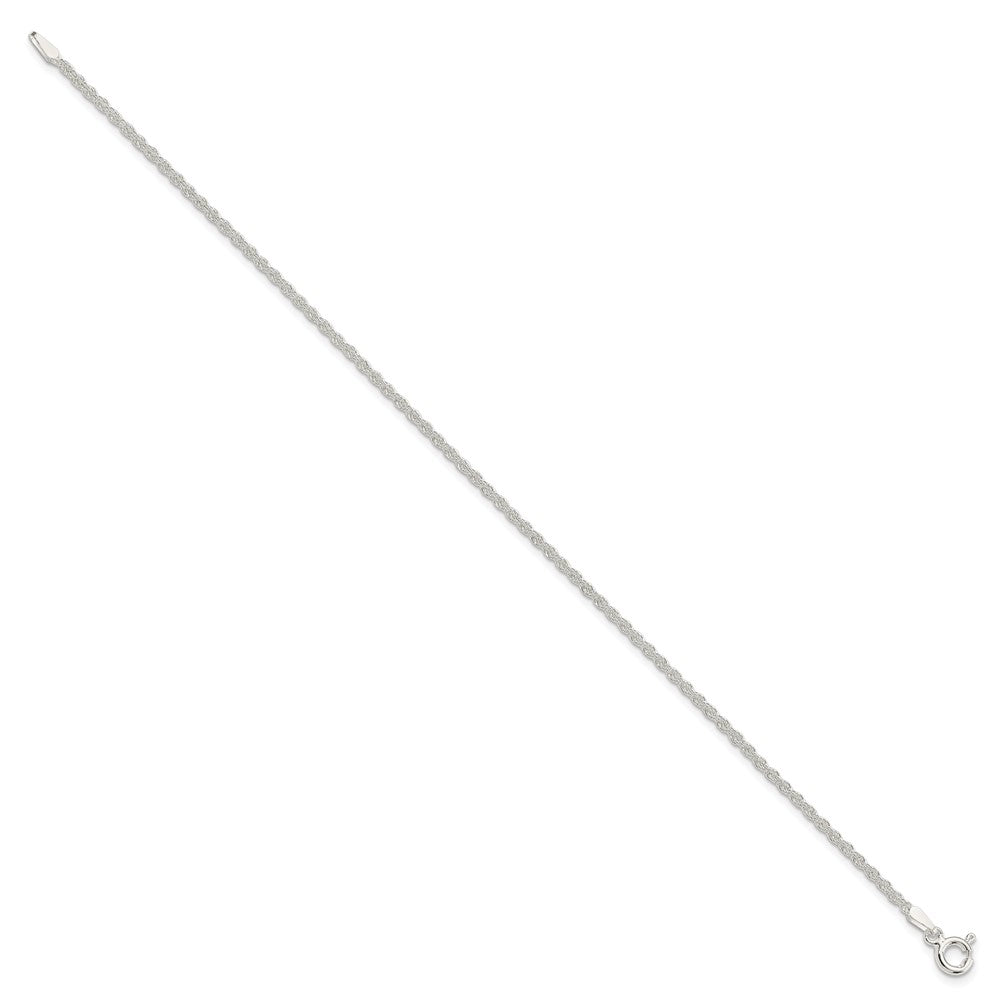 Sterling Silver 1.8mm Solid Rope Chain 8 inches