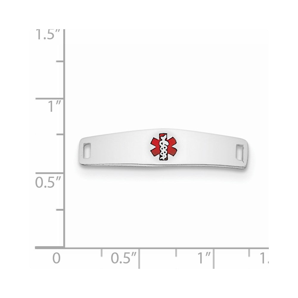 Sterling Silver Rhodium-plated Medical ID Plate 28 MM