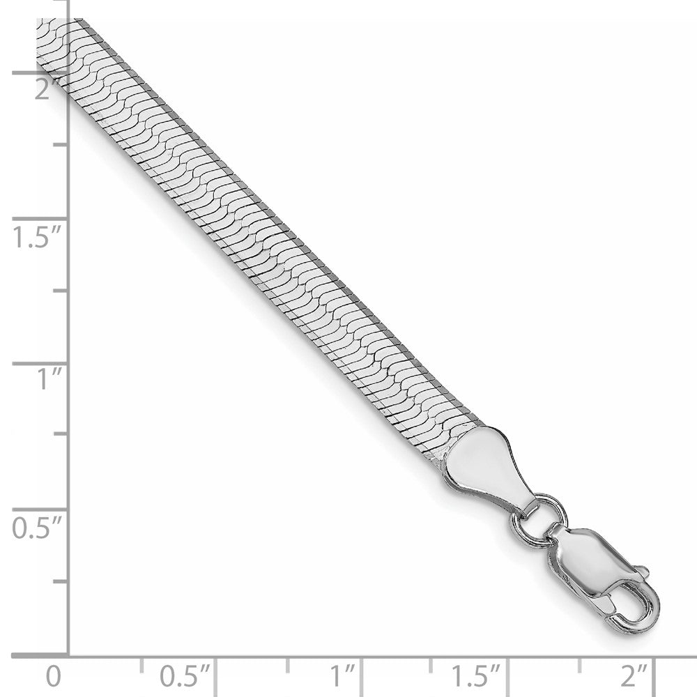 Sterling Silver Rhodium-plated 5.25mm Magic Herringbone Chain