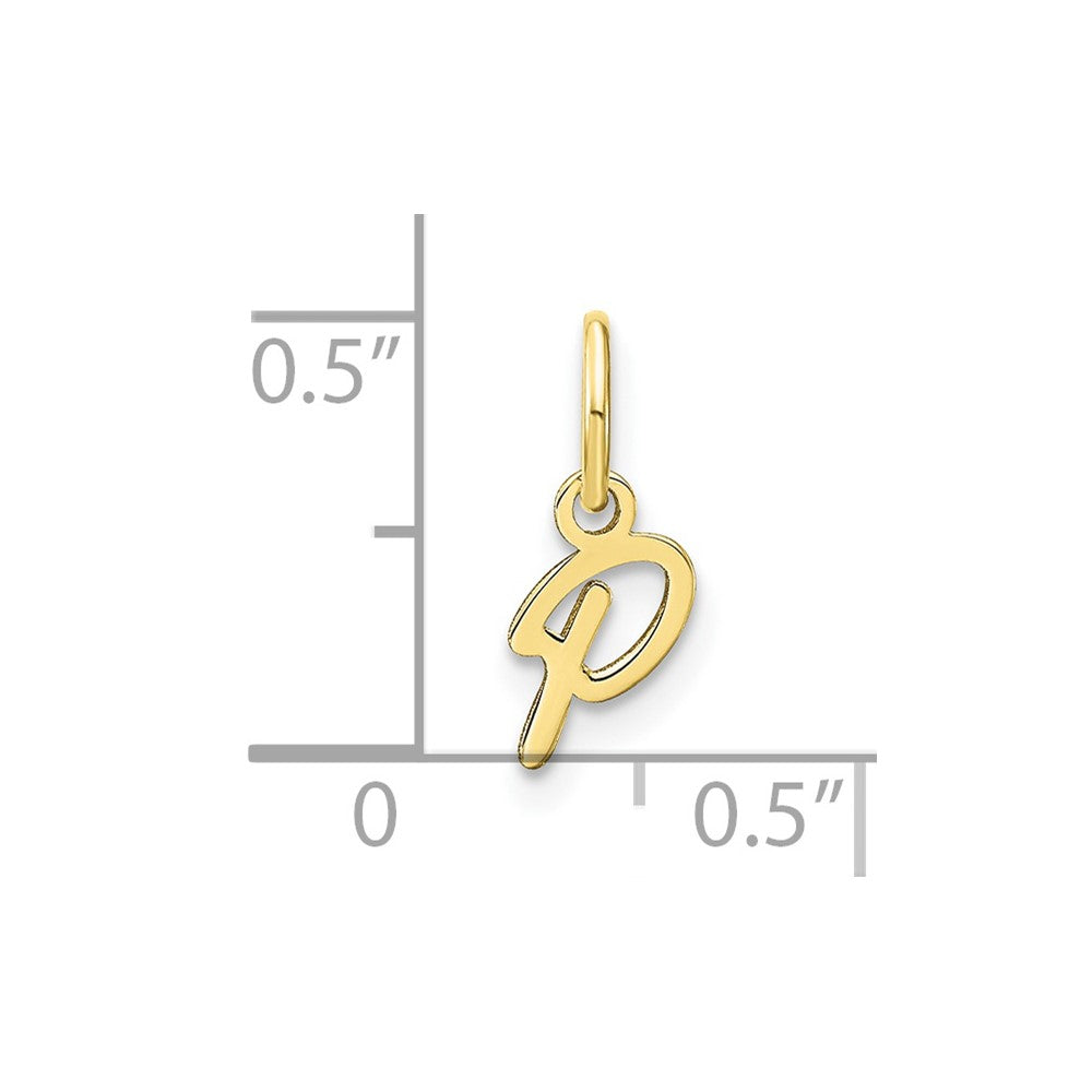 10KY Upper case Letter P Initial Charm