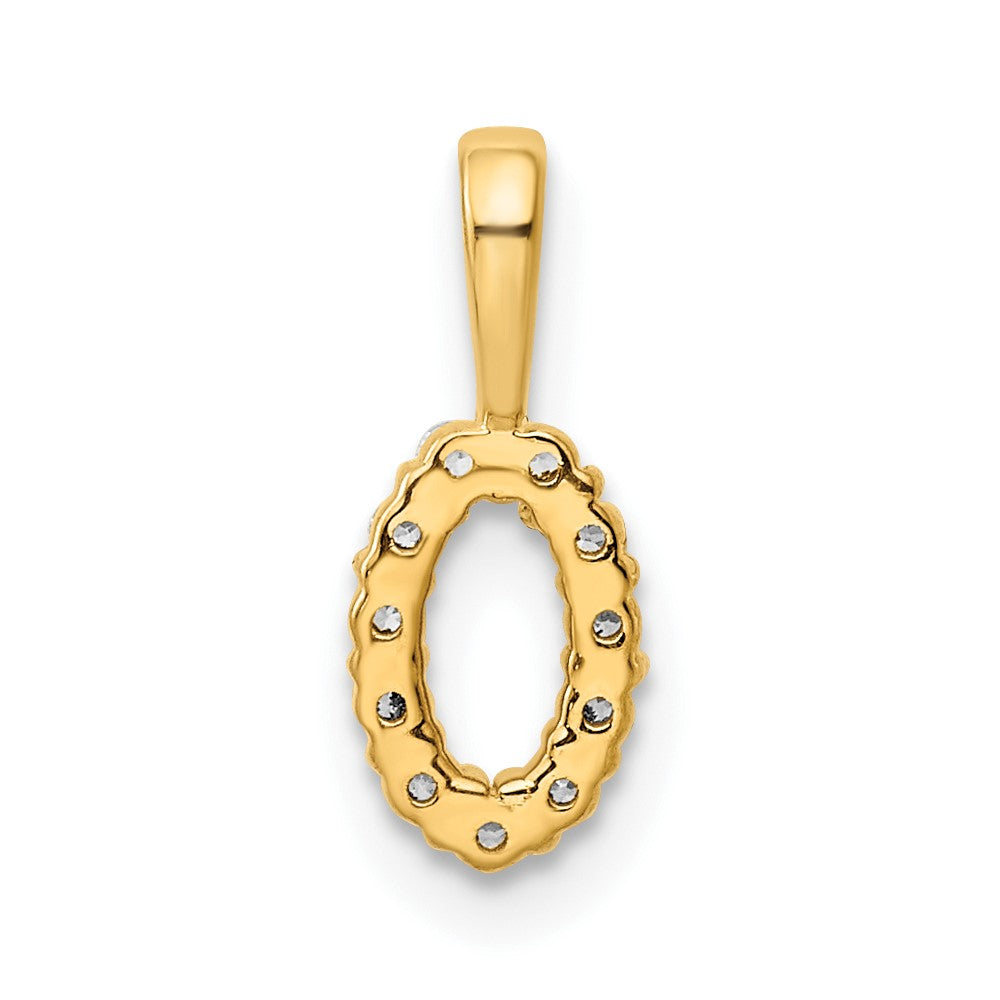 14K Diamond Number 0 Pendant