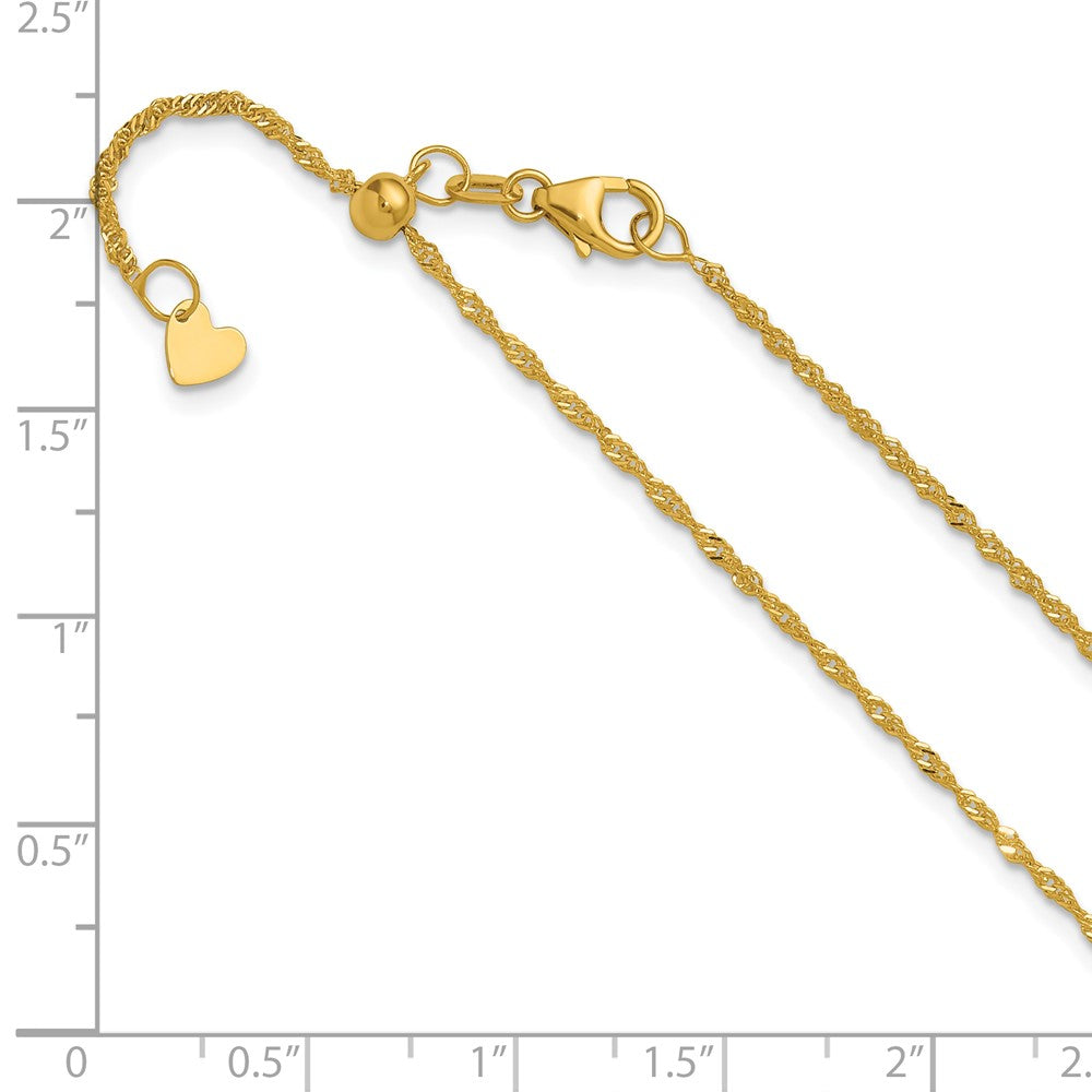 10K Adjustable 1.3mm Singapore Chain
