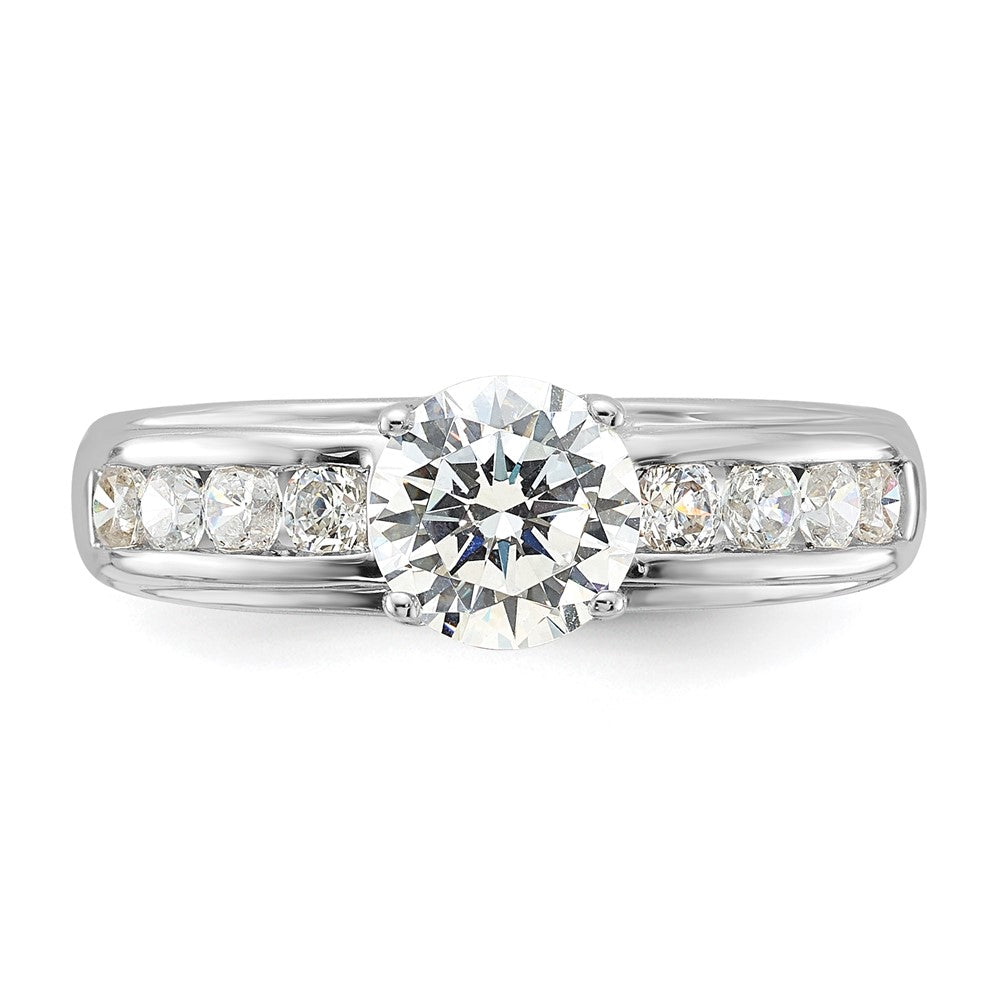 Sterling Silver Rhodium-plated Diamonore Channel Band Ring