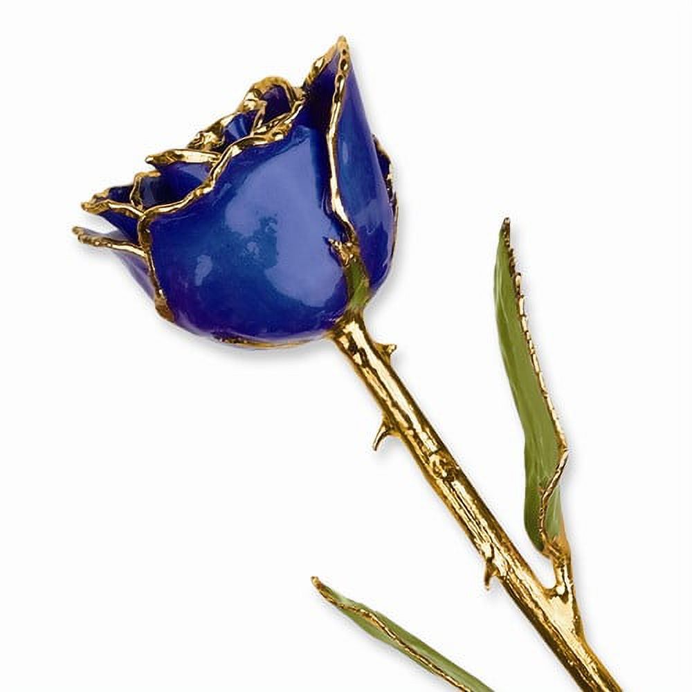 24k Gold Plated Trim Blue Violet Pearl Rose