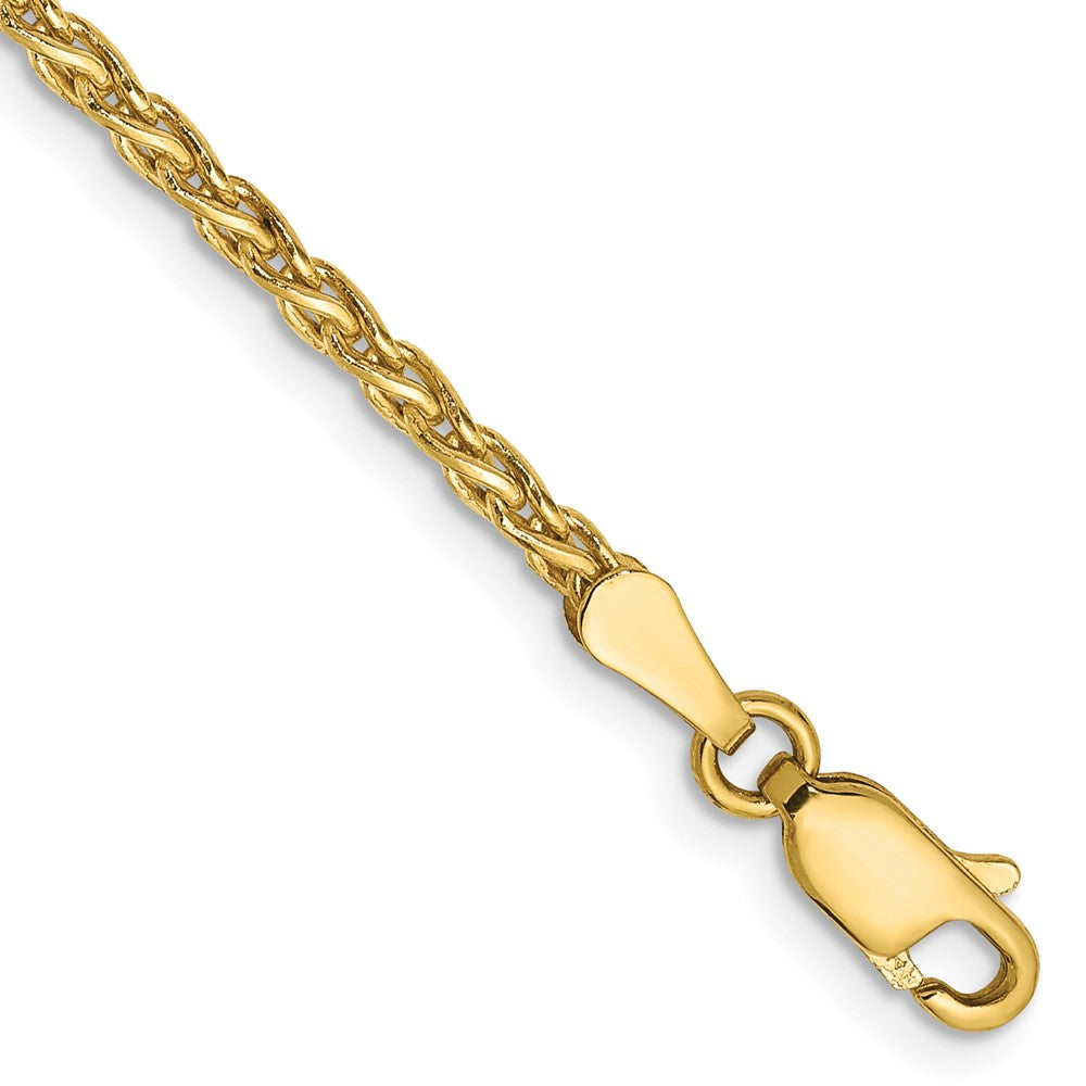 14k 7 inch 2.25mm Parisian Wheat with Lobster Clasp Bracelet 7 inches