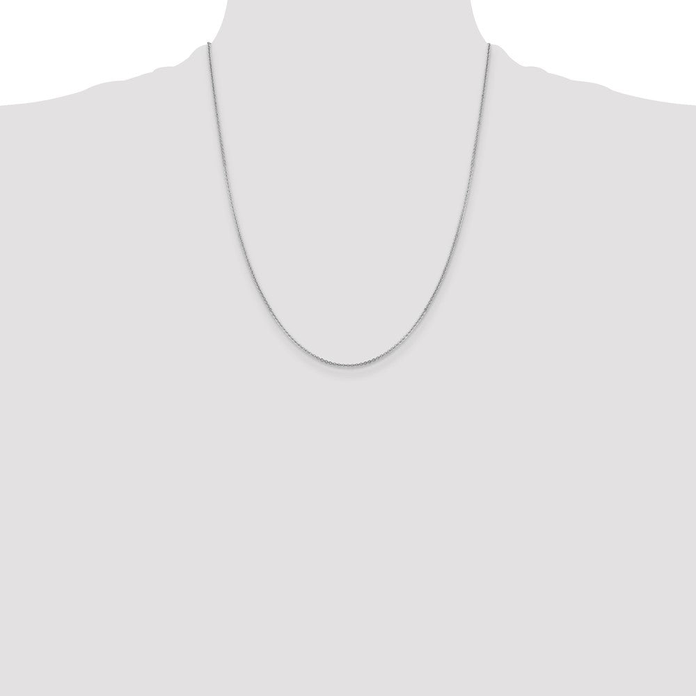 14K White Gold 1.4mm Flat Cable Chain