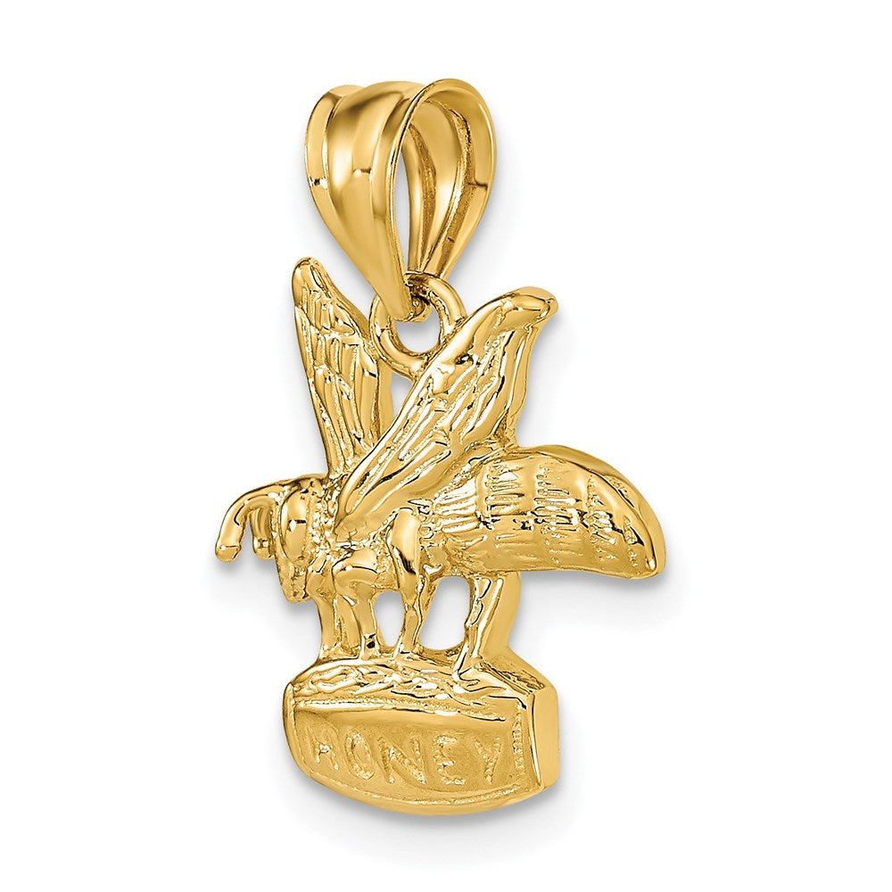 14k Bee on HONEY Jar Pendant