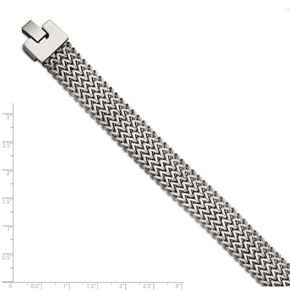 Stainless Steel Polished Woven 7.5in Bracelet 7.25 inches