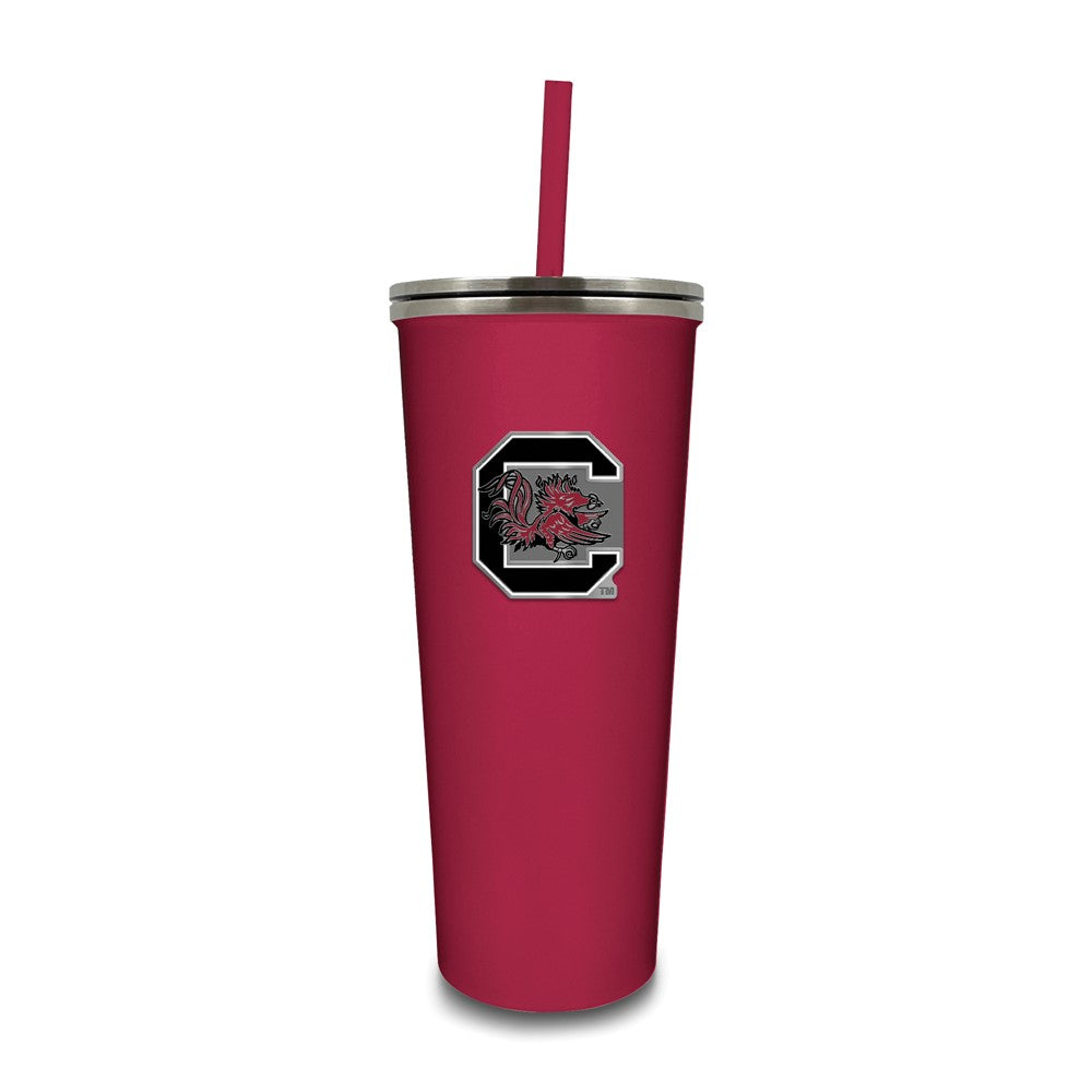 University of SC Stainless Steel 24 ounce Skinny Tumbler with Straw
