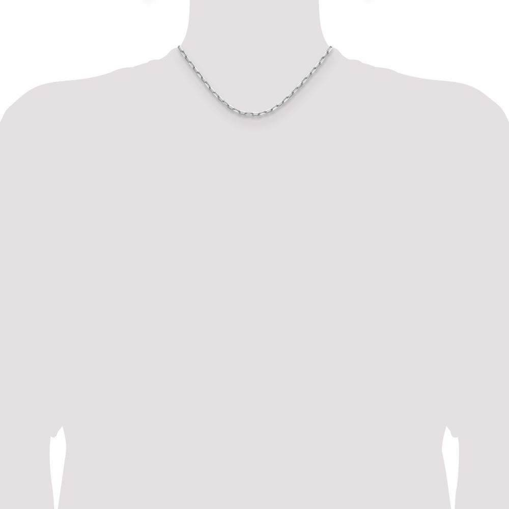14k WG 3.5mm Solid Beveled D/C Paperclip Chain