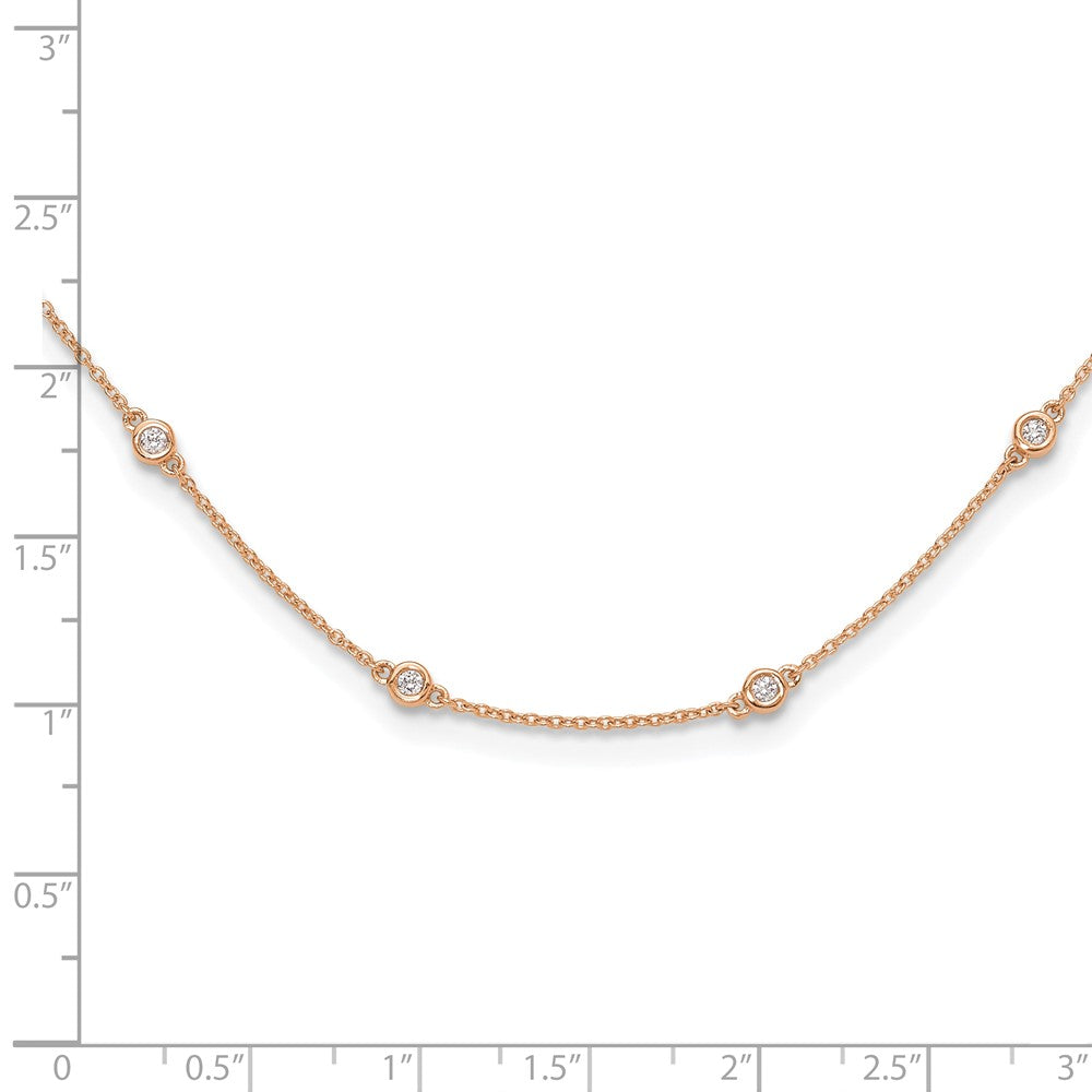 True Origin 14k Rose Gold 1/2 carat Lab Grown Diamond VS DEF Twenty Station 20 inch Necklace