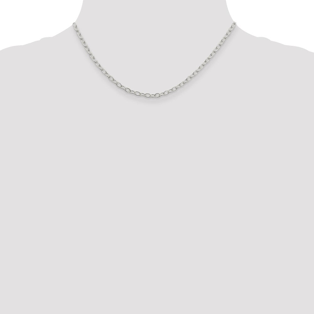 Sterling Silver 3.4mm Oval Cable Chain 16 Inches