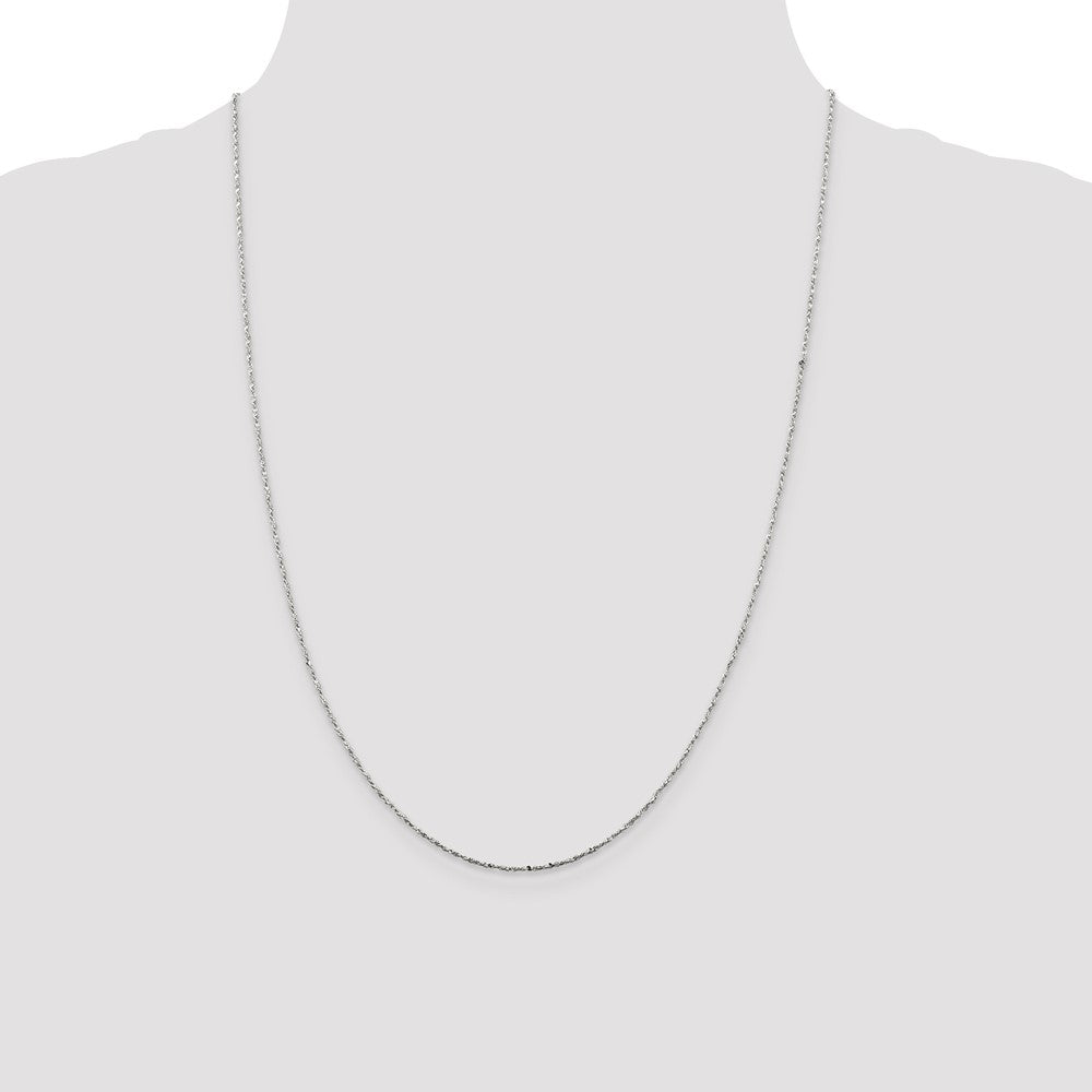 Sterling Silver 1mm Twisted Serpentine Chain 24 Inches