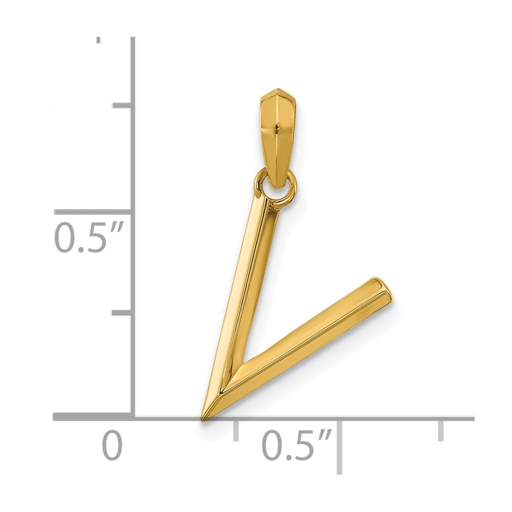 14k Yellow Gold Fancy Letter V