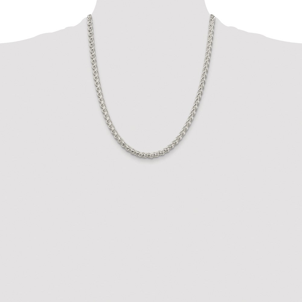 Sterling Silver Rhodium-plated 5mm Round Spiga Chain