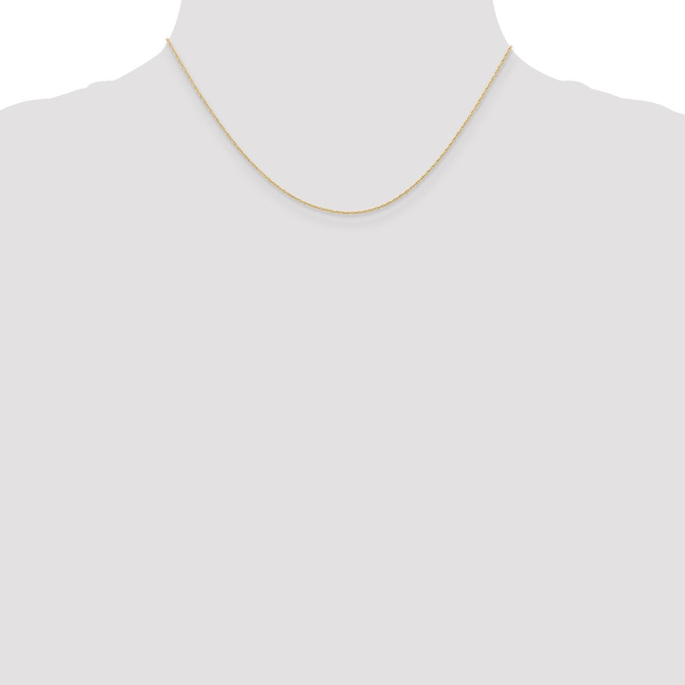 14K 16 inch Carded .6mm Cable Rope with Spring Ring Clasp Chain