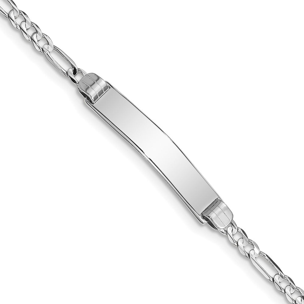14k WG Figaro Link ID Bracelet 7 inches
