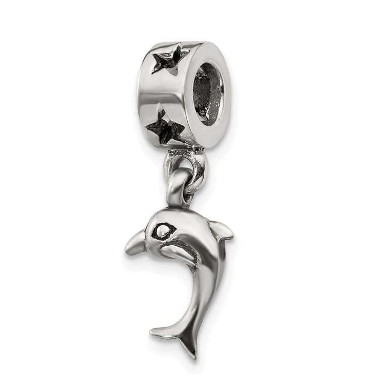 Sterling Silver Reflections Dolphin Dangle Bead