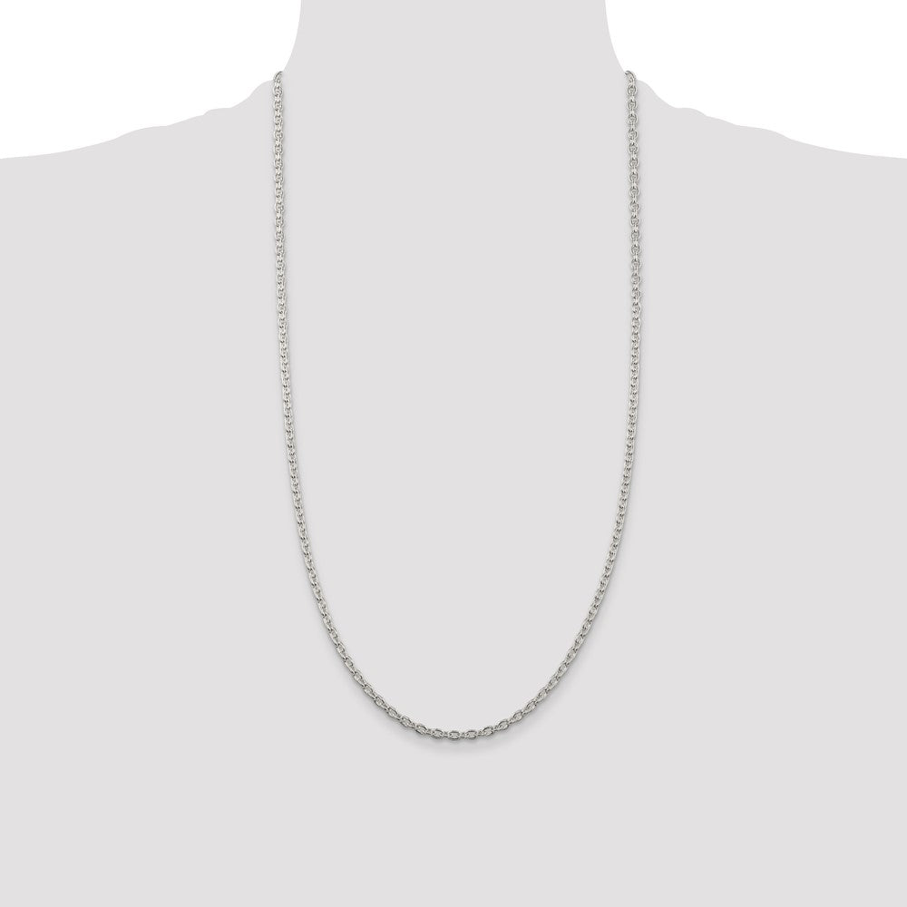 Sterling Silver 3.5mm Cable Chain 28 Inches
