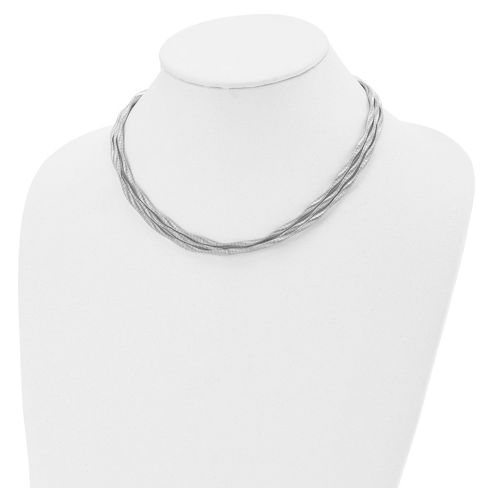 Sterling Silver Rhodium-plated 3-strand with 2in ext. Necklace