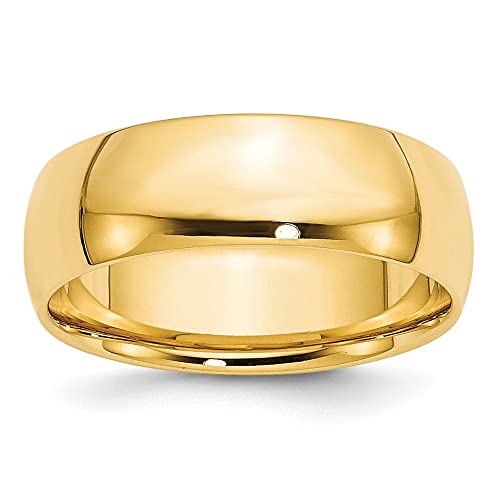 10k Yellow Gold 7mm Lightweight Comfort Fit Wedding Band Size 6