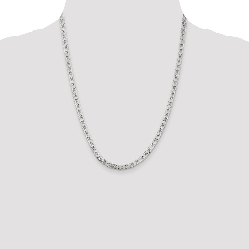 Sterling Silver 4.5mm Flat Anchor Chain 22 Inches