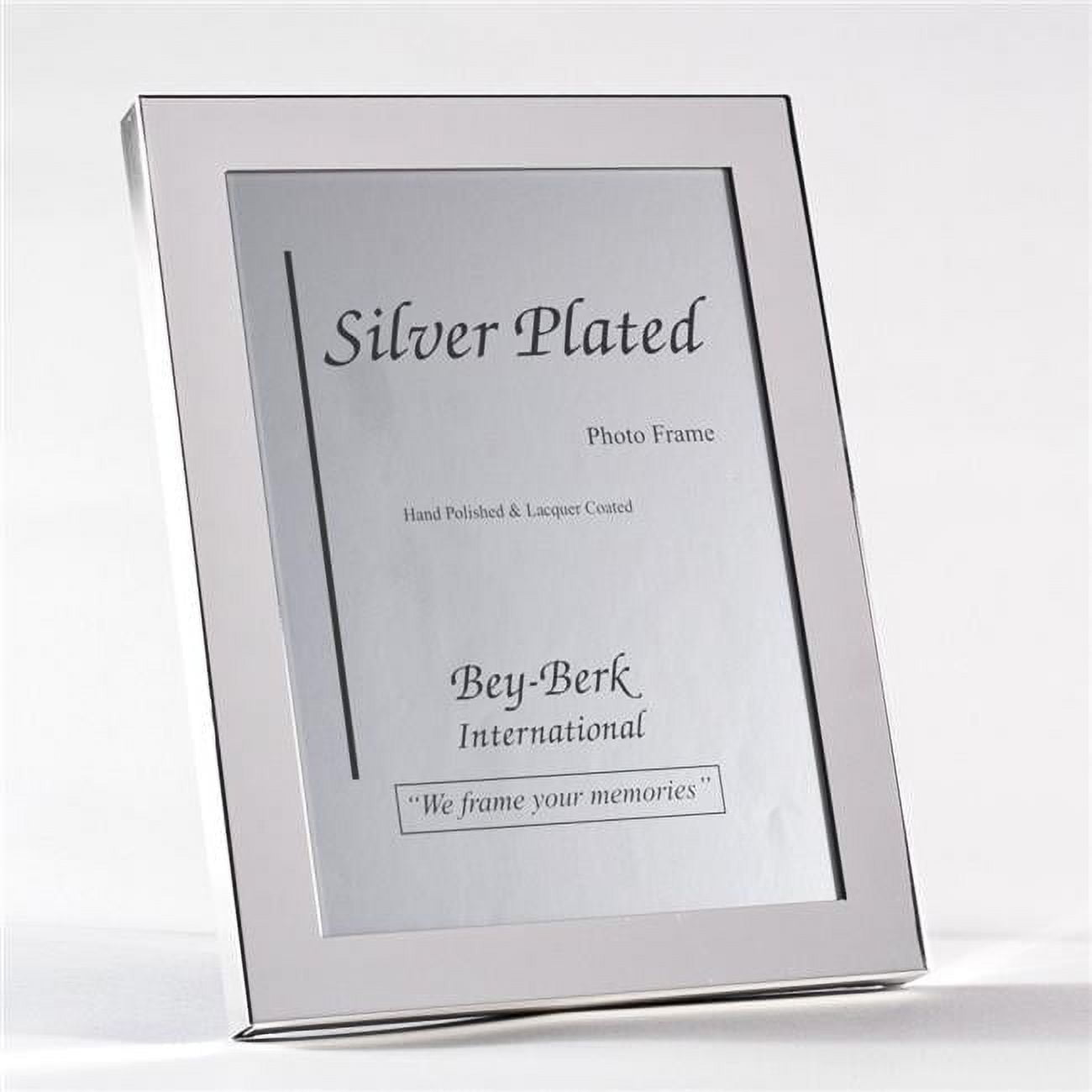 Bey-Berk International SF100-09 Silver Plated 4 x 6 in. Picture Frame with Easel Back - 5.25 x 0.75 x 8.25 in.