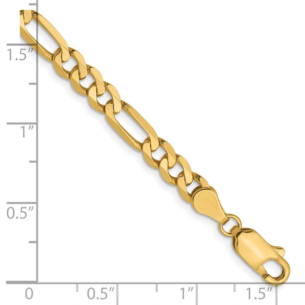 14K 5mm Flat Figaro Chain 7 inches