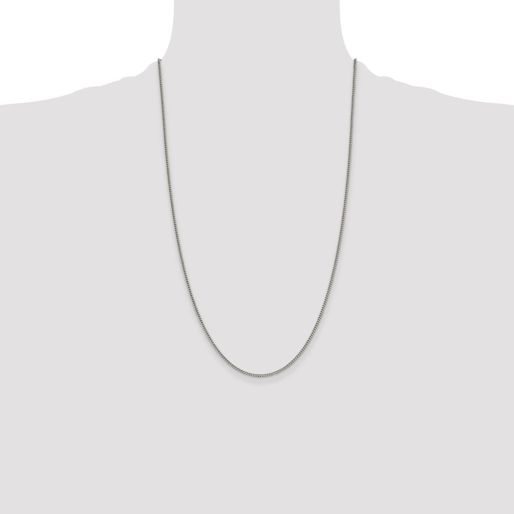 Sterling Silver 1.75mm Curb Chain 26 Inches