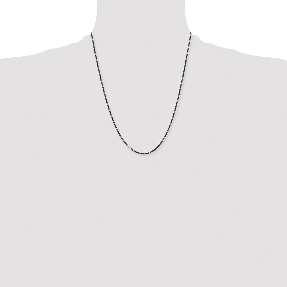 Stainless Steel Polished Black IP-plated 2.3mm 22in Cable Chain