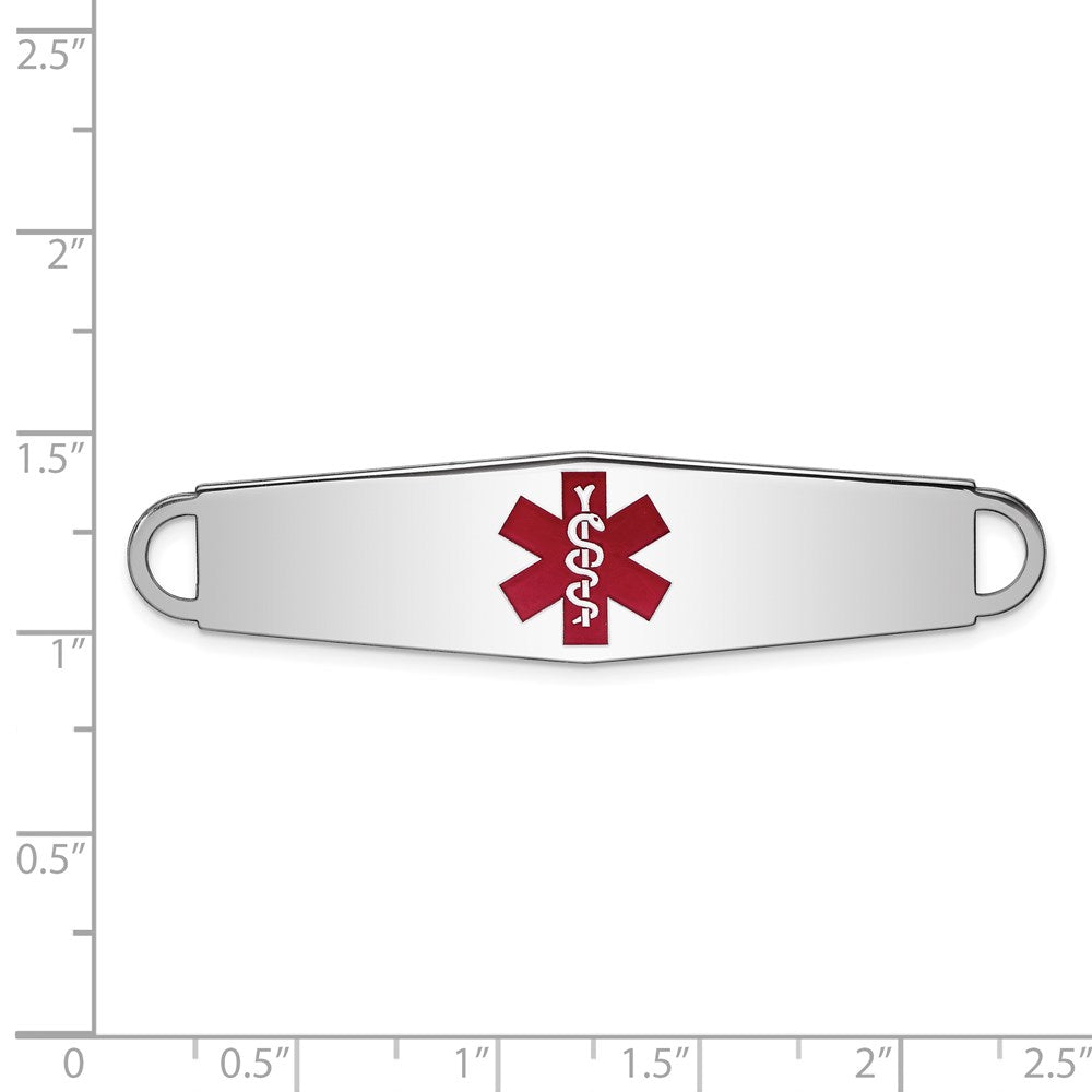 Sterling Silver Rhodium-plated Medical ID Plate 57 MM