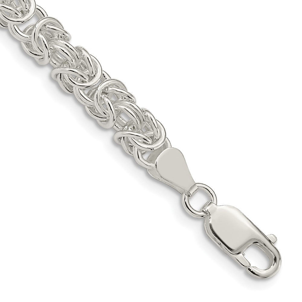 Sterling Silver 5.5mm Rounded Byzantine Chain 8 inches
