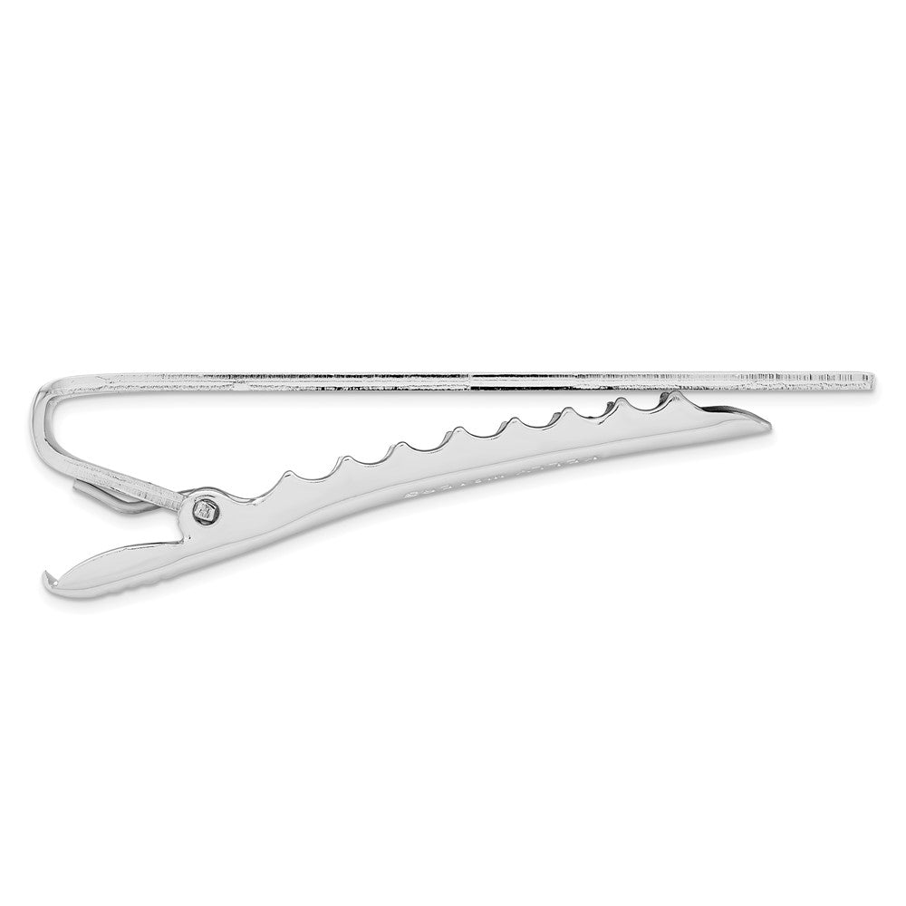Kelly Waters Rhodium-plated Rope Edge Engraveable Tie Bar