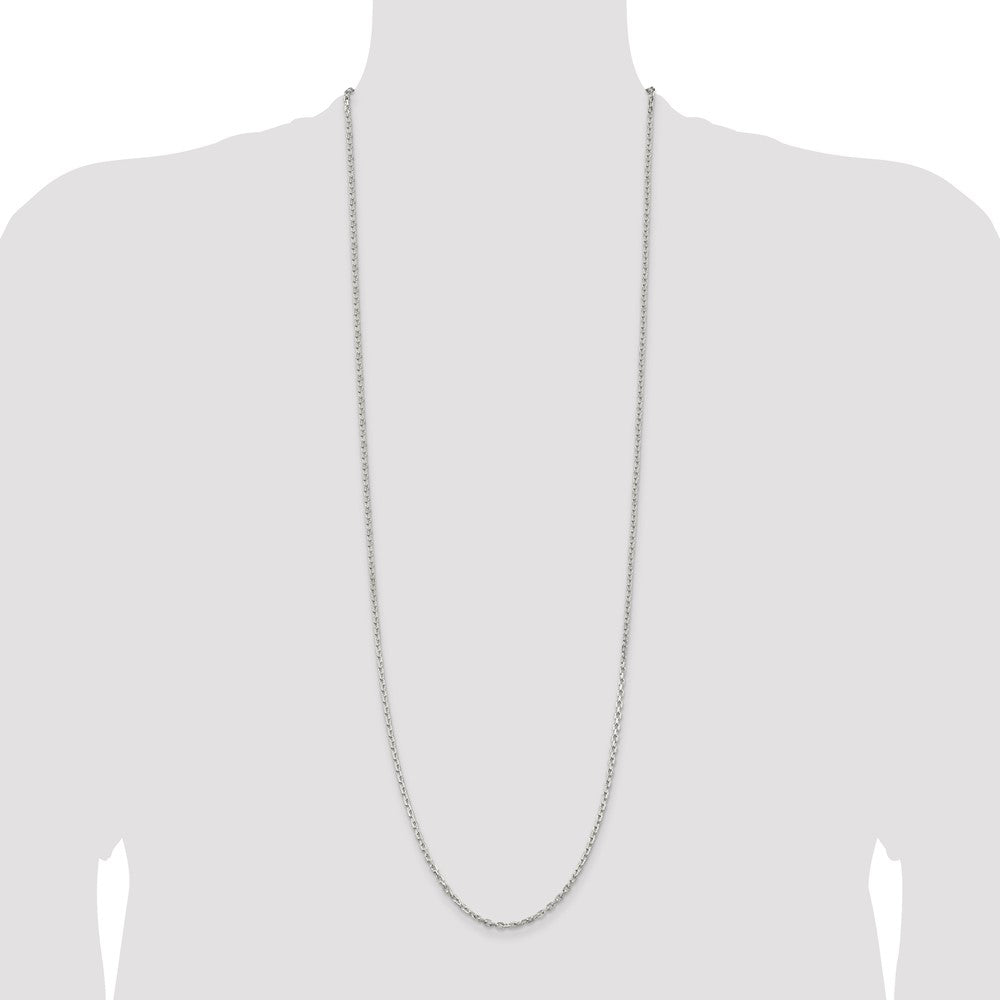 Sterling Silver 2.75mm Beveled Oval Cable Chain 36 Inches