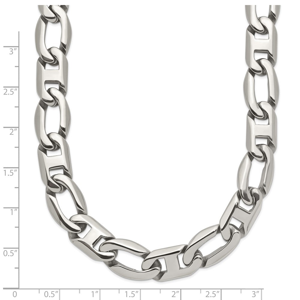 Stainless Steel Polished Open Link 24in Necklace