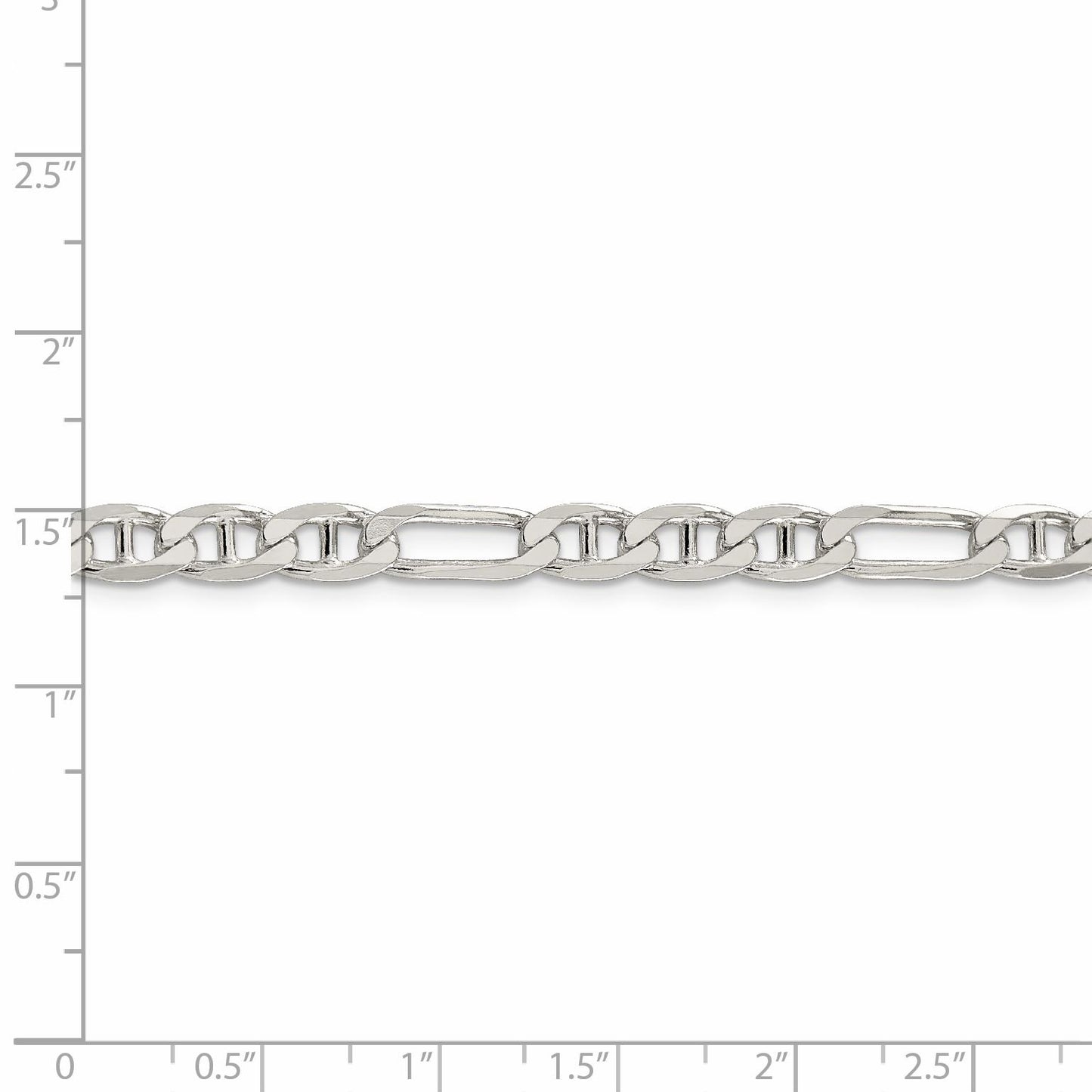 Sterling Silver 5.5mm Figaro Anchor Chain 18 Inches