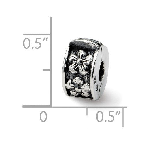 Sterling Silver Reflections Hinged Floral Clip Bead