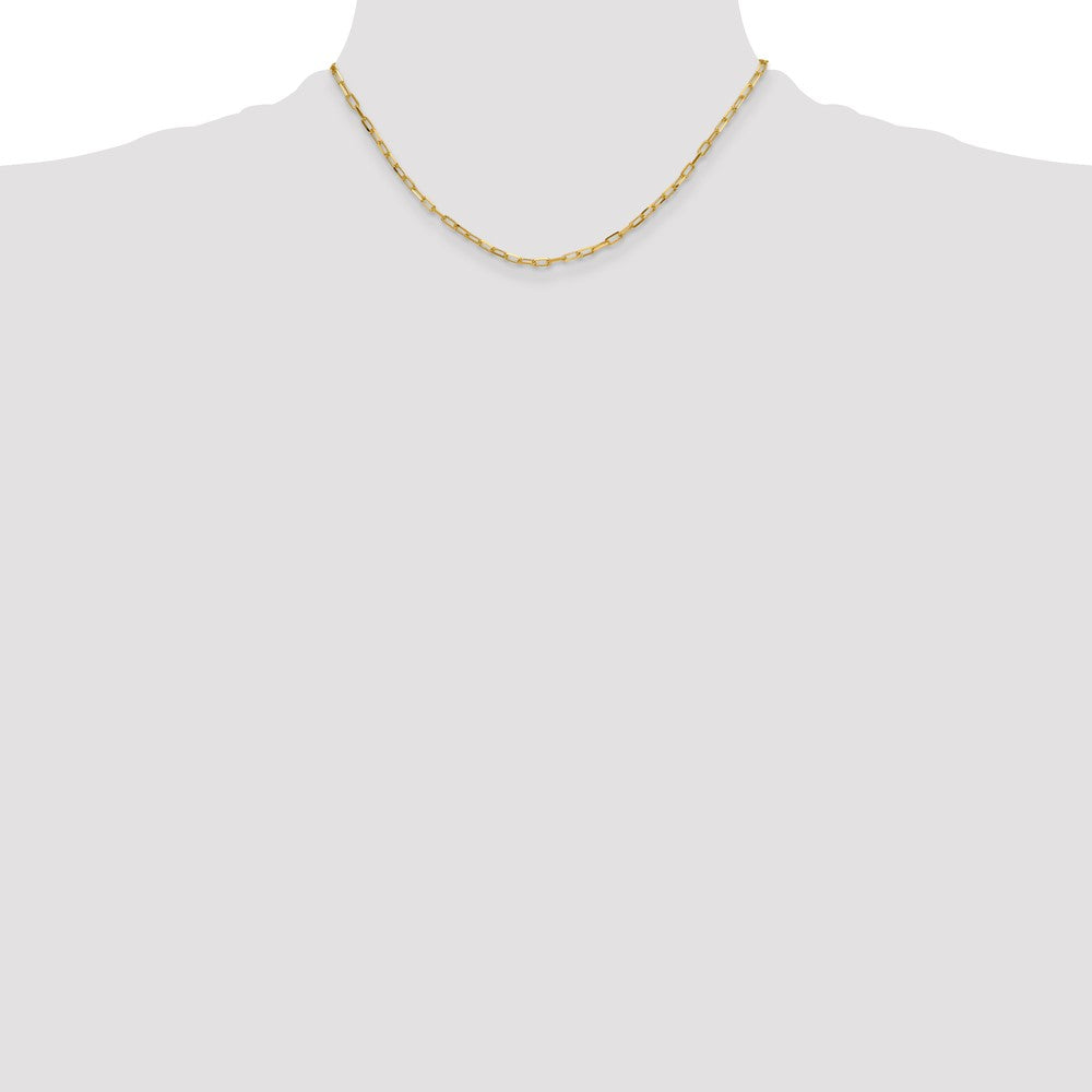 14k 3.0mm Solid Beveled D/C Paperclip Chain