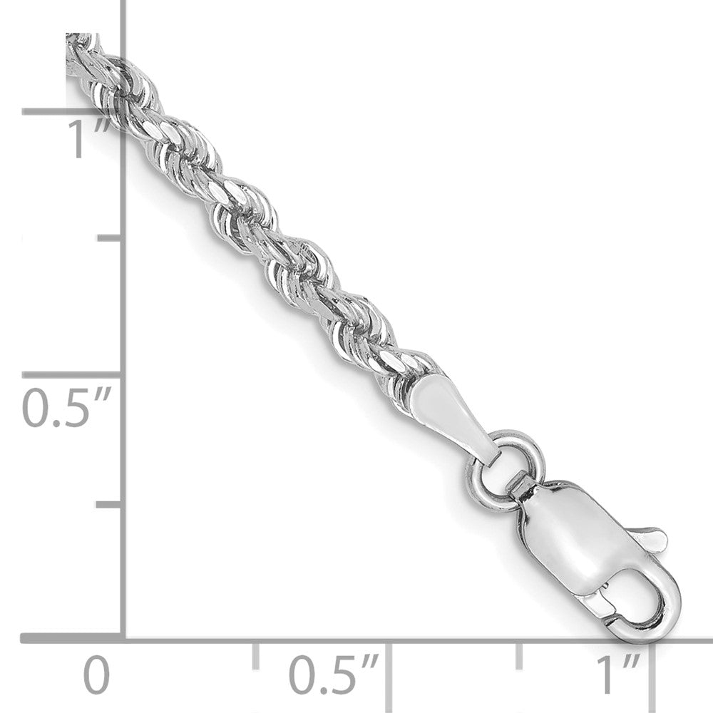 10k White Gold 2.75mm Diamond-Cut Rope Chain