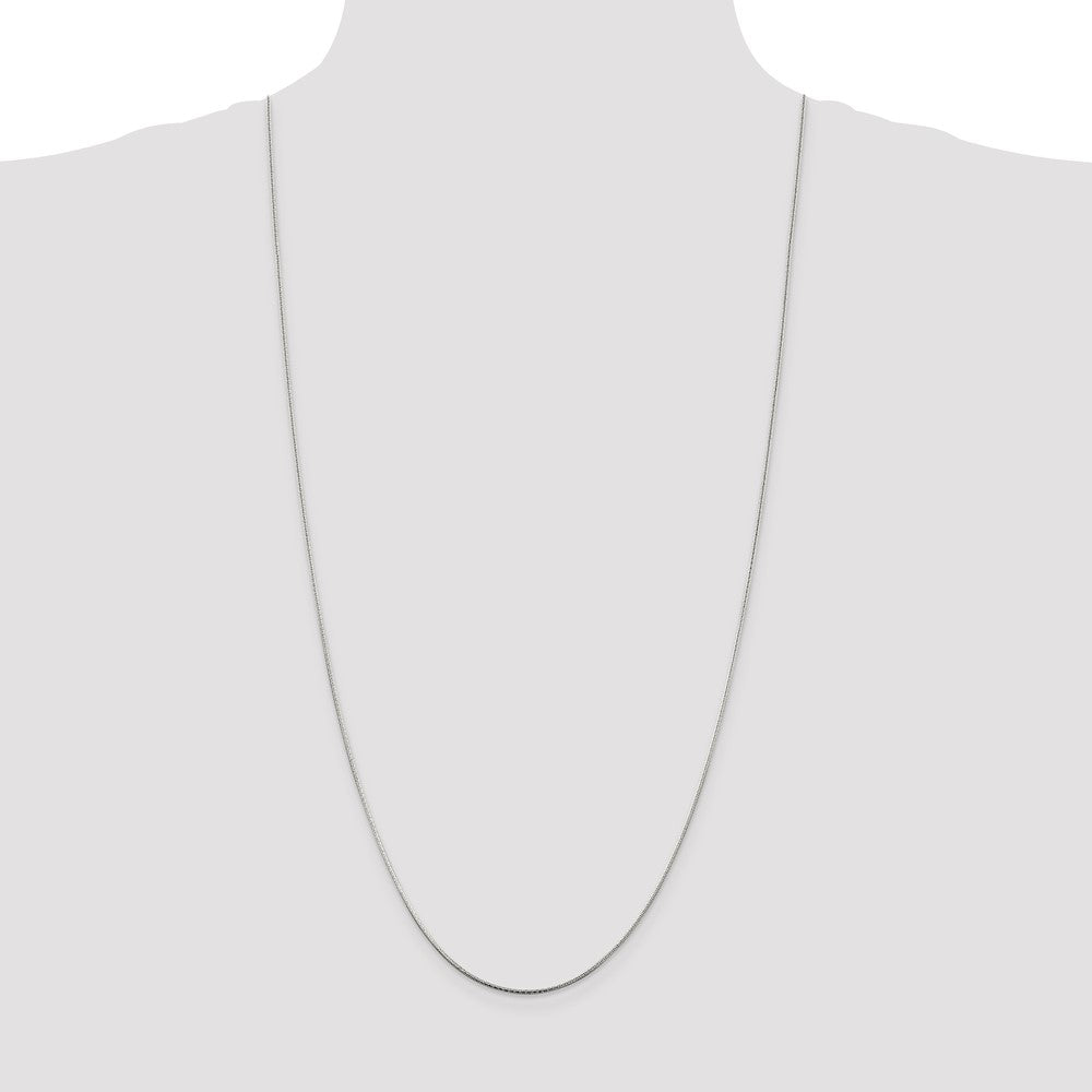 Sterling Silver 1.25mm Diamond-cut Snake Chain 30 Inches