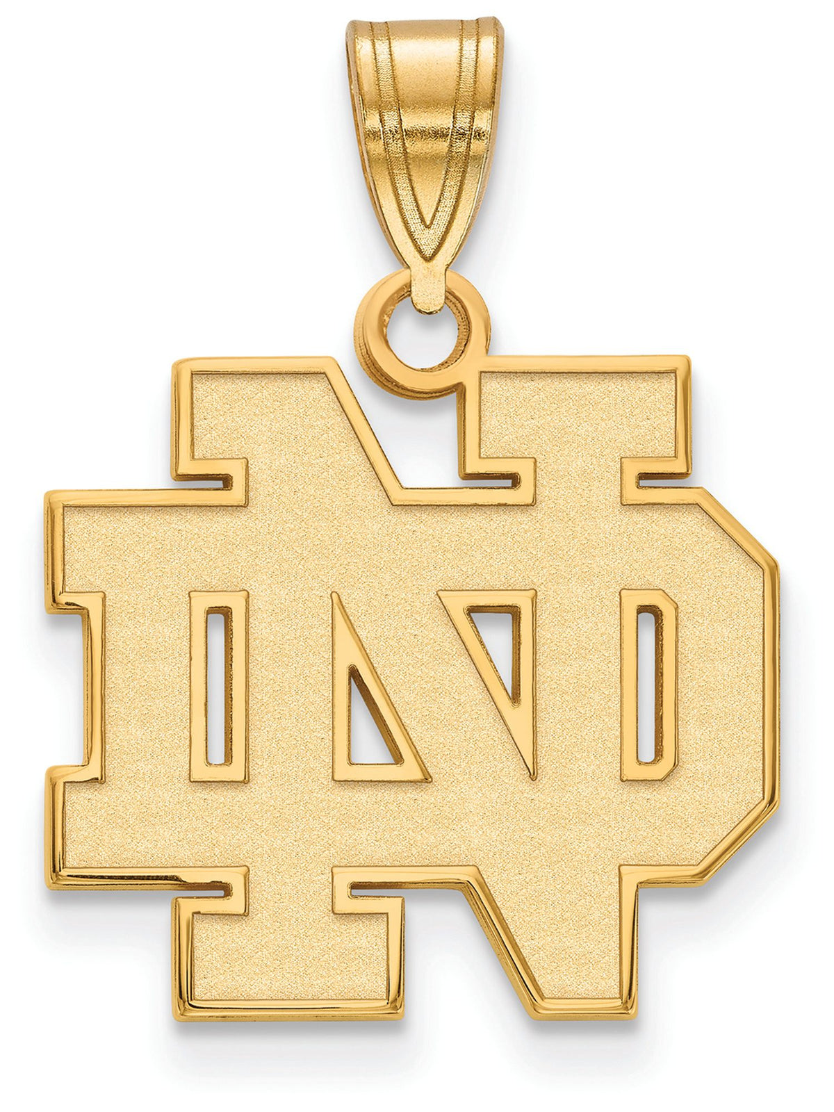 14k Yellow Gold Logoart University Of Notre Dame Medium Pendant Female Adult