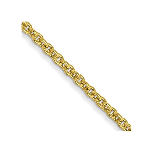 10k 1.4mm Round Open Link Cable Chain Anklet