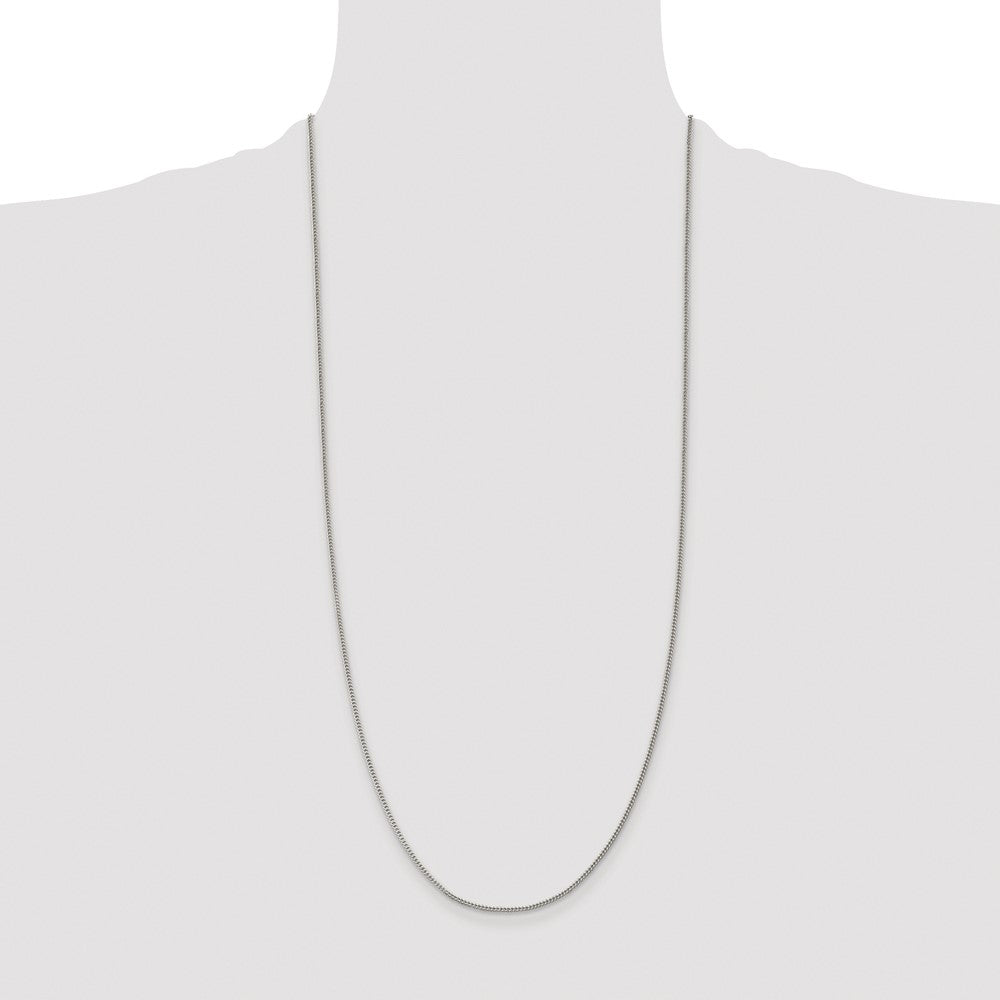 Sterling Silver Rhodium-plated 1.5mm Curb Chain