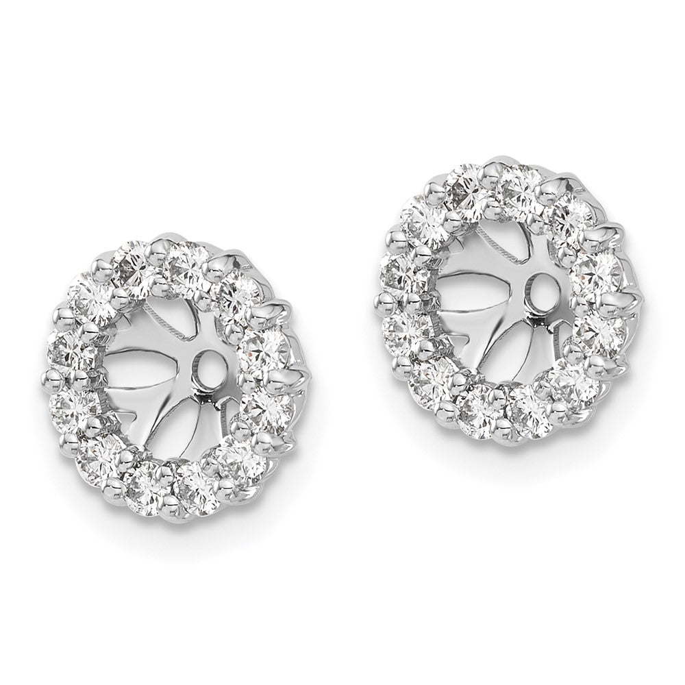 14k White Gold 3/4 carat Lab Grown Diamond VS/SI+ G+ for 5.25 mm Earring Jacket