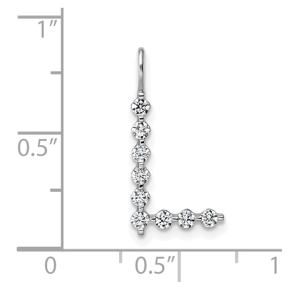 True Origin 14k White Gold 1/3 carat Lab Grown Diamond VS DEF Alphabet L Pendant