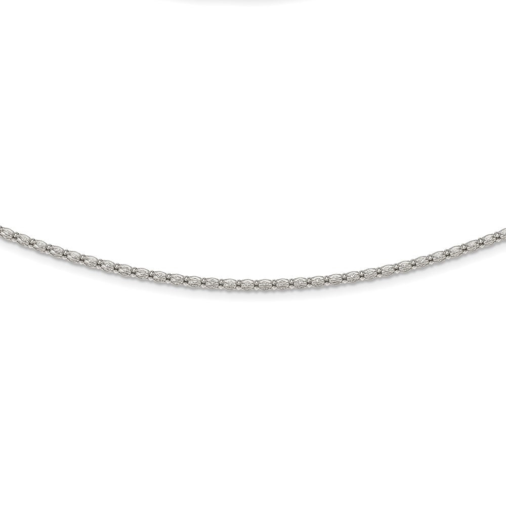 Sterling Silver Enclosed CZ Chain Necklace