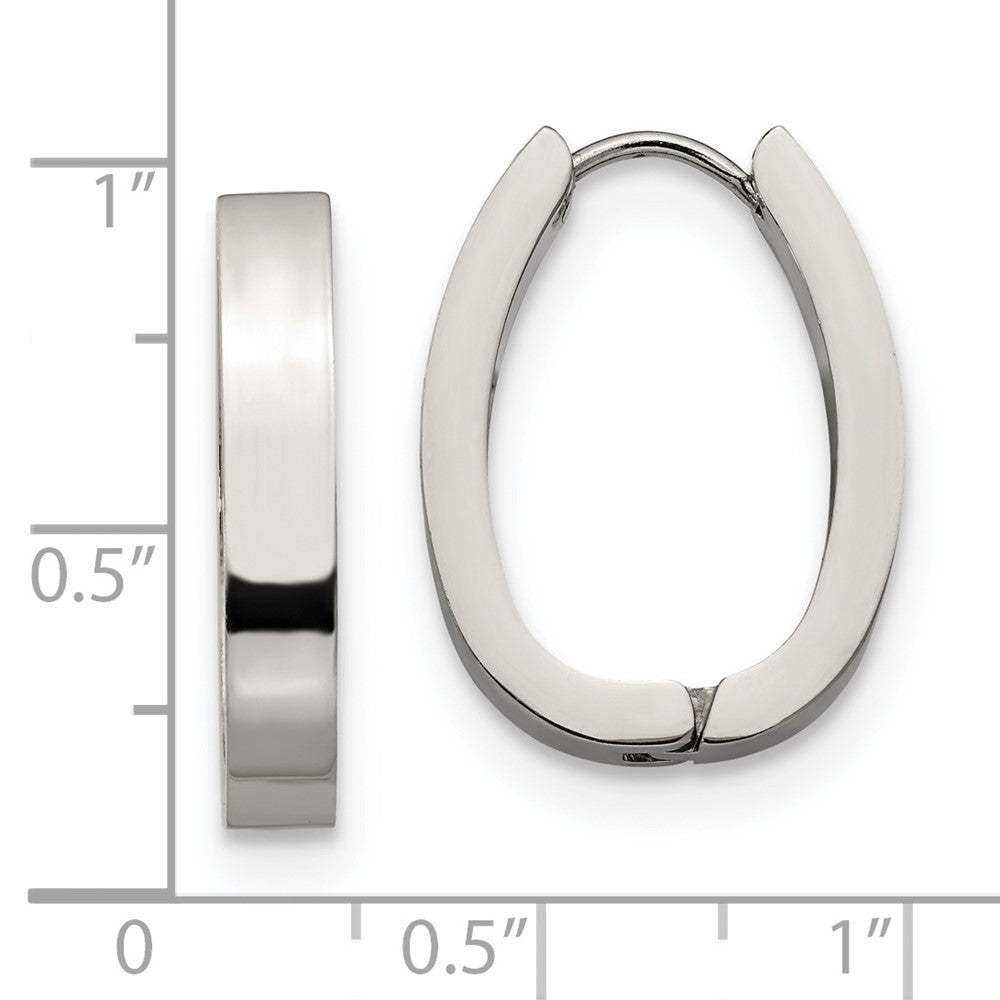 Stainless Steel Polished 4mm Hinged Hoop Earrings